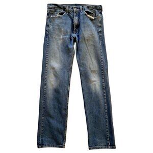 Levis 505 Mens Straight Fit Blue Jeans W34 L32
